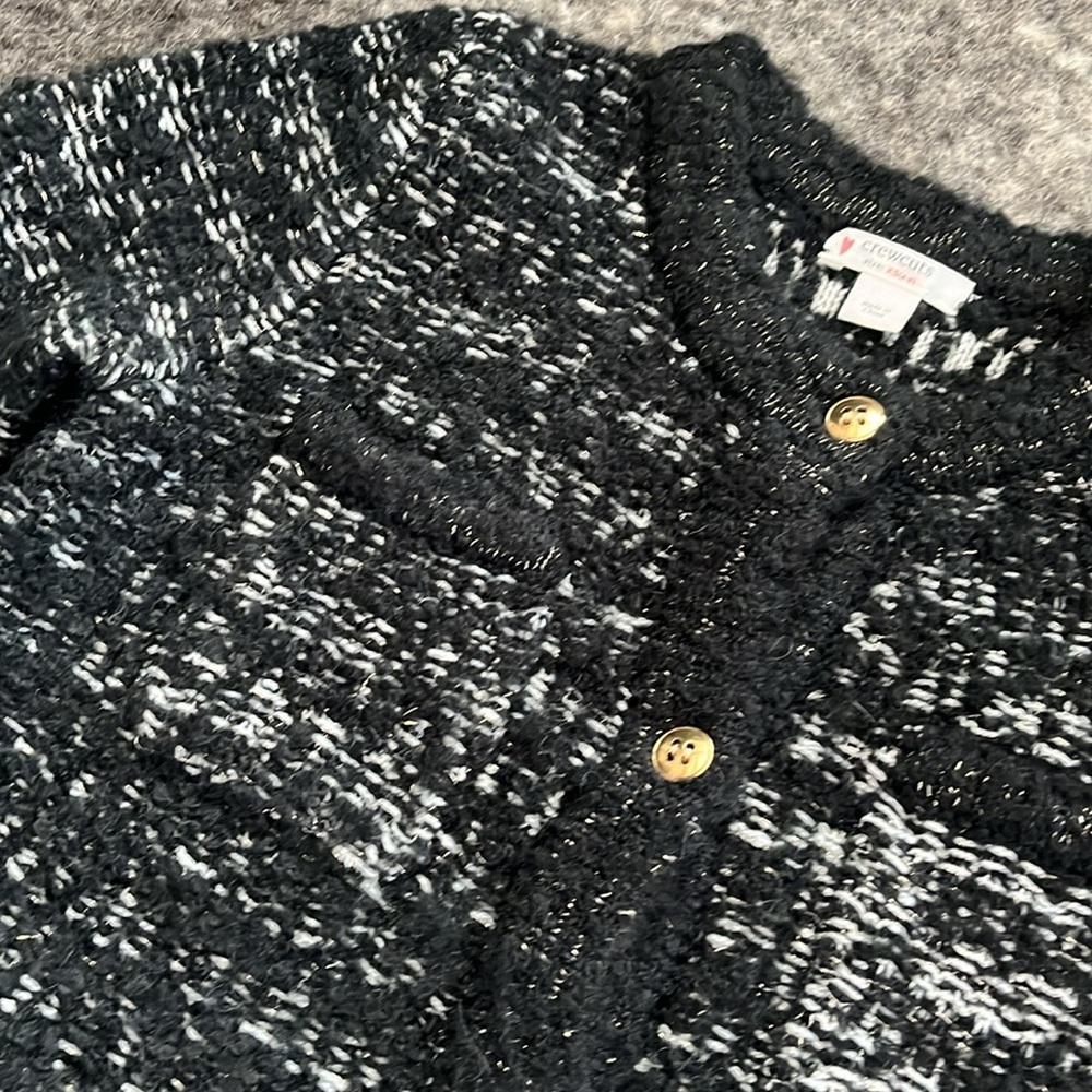 J.Crew Crewcuts Girls' Black Bouclé Lady Jacket/Sweater—XS - Picture 3 of 7